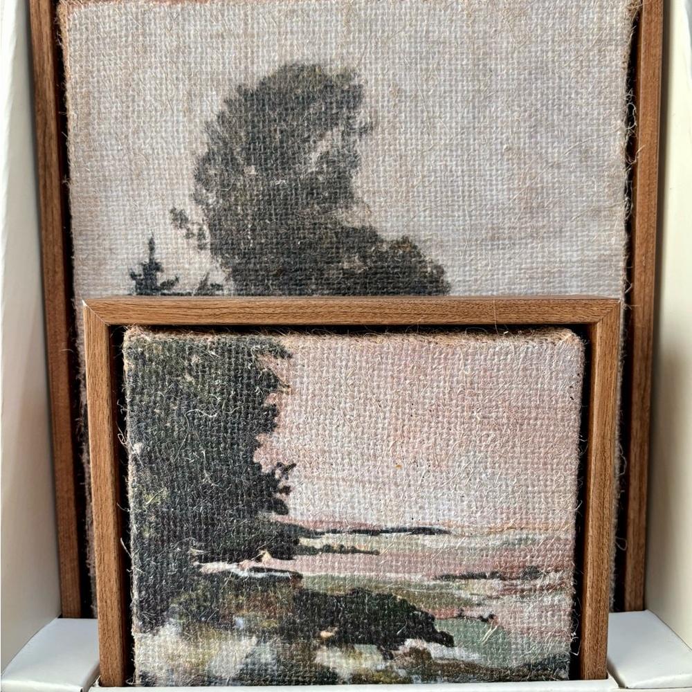 Hearth & Hand with Magnolia Landscape Burlap Wall Art Set, 2 Pieces NWT - Picture 5 of 14